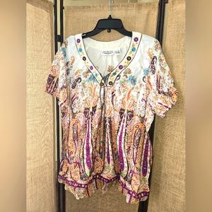 Women's New Direction Woman Paisley Women's Top Size 1X